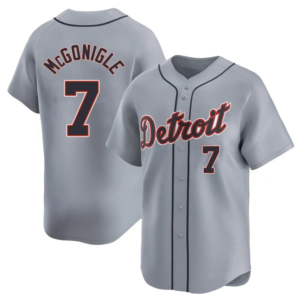 MATTH D.Tigers #7 Kevin McGonigle Player Gray Home Limited Stitched Jerseys