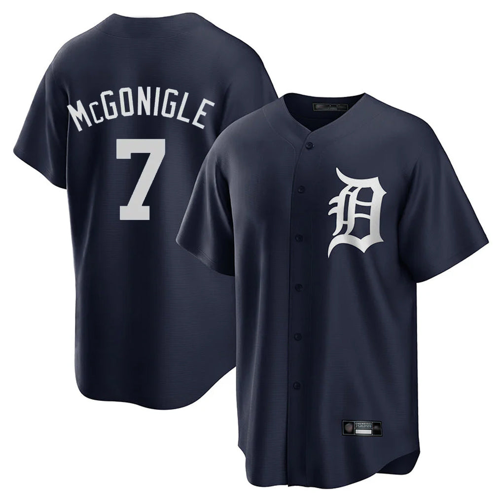 MATTH D.Tigers #7 Kevin McGonigle Player Navy Game Home Stitched Jerseys