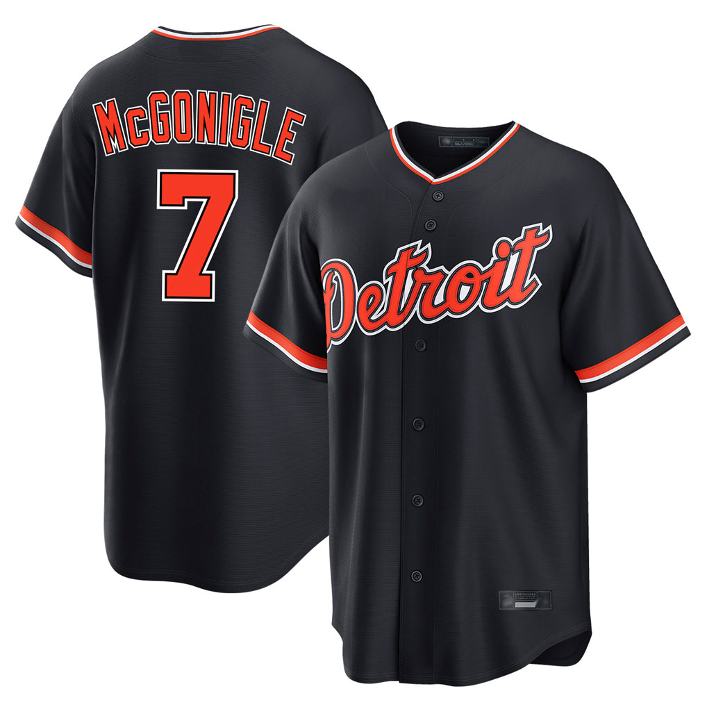 MATTH D.Tigers #7 Kevin McGonigle Player Navy Home Game Stitched Jerseys