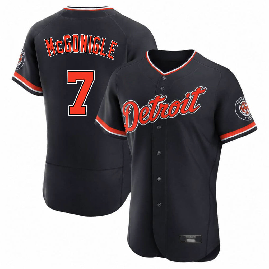 MATTH D.Tigers #7 Kevin McGonigle Player Navy Limited Elite Home Game Stitched Jerseys