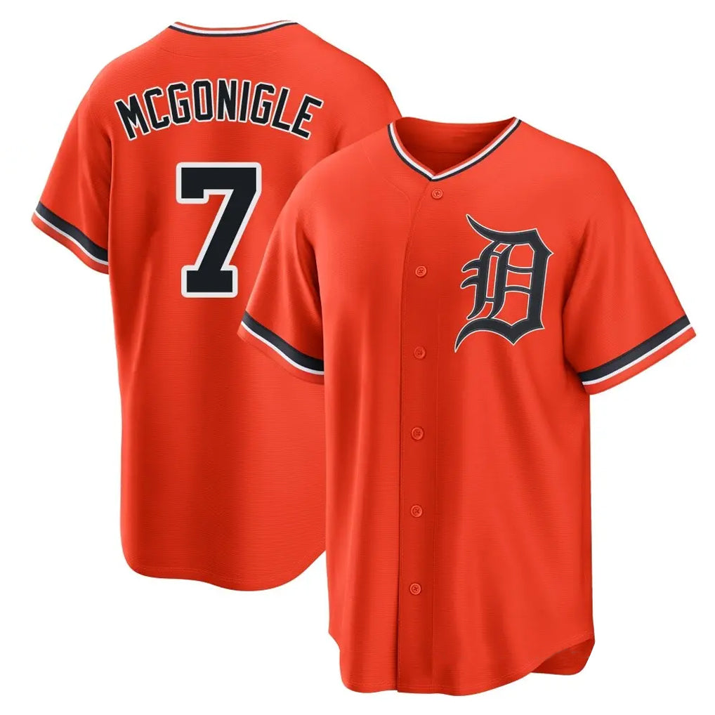 MATTH D.Tigers #7 Kevin McGonigle Player Orange Home Game Stitched Jerseys