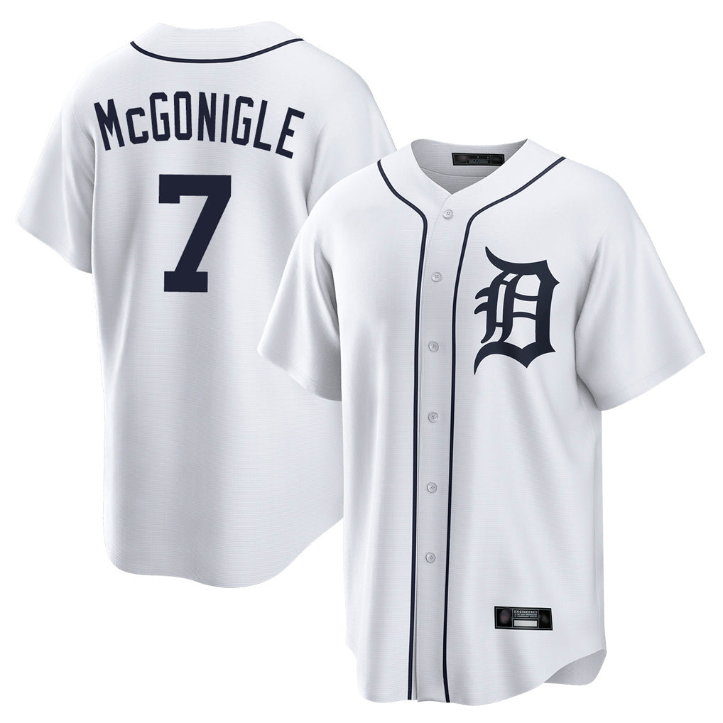 MATTH D.Tigers #7 Kevin McGonigle Player White Home Game Stitched Jerseys