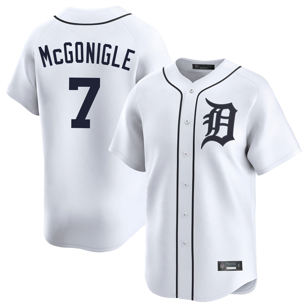 MATTH D.Tigers #7 Kevin McGonigle Player White Home Limited Stitched Jerseys