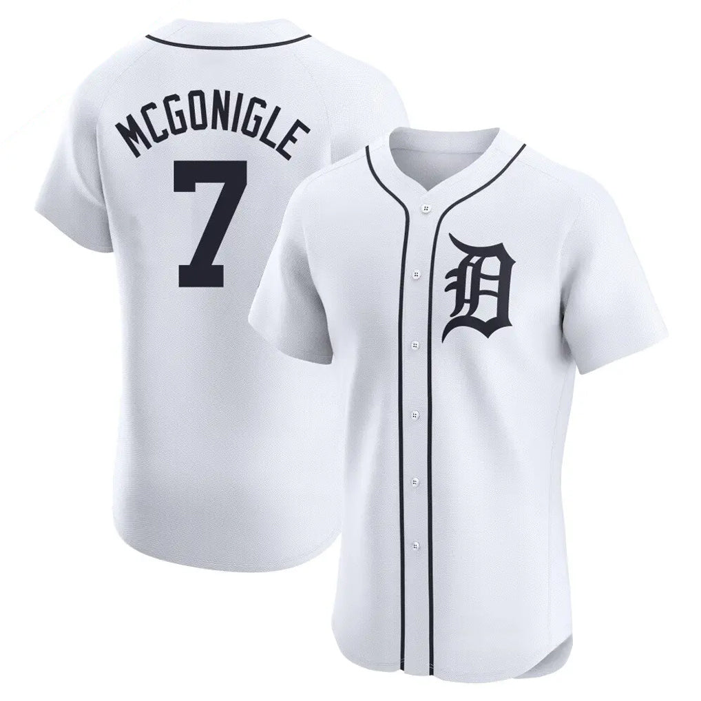 MATTH D.Tigers #7 Kevin McGonigle Player White Limited Elite Home Stitched Jerseys