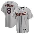 MATTH D.Tigers #8 Matt Vierling Player Gray Home Game Stitched Jerseys