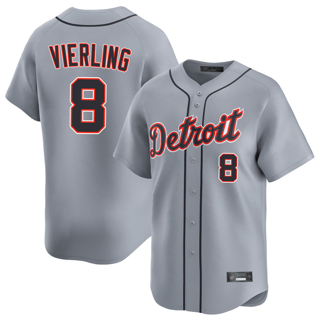 MATTH D.Tigers #8 Matt Vierling Player Gray Home Limited Stitched Jerseys
