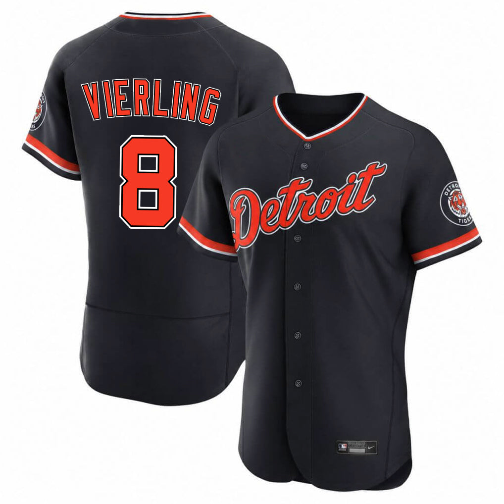 MATTH D.Tigers #8 Matt Vierling Player Navy Limited Elite Home Game Stitched Jerseys