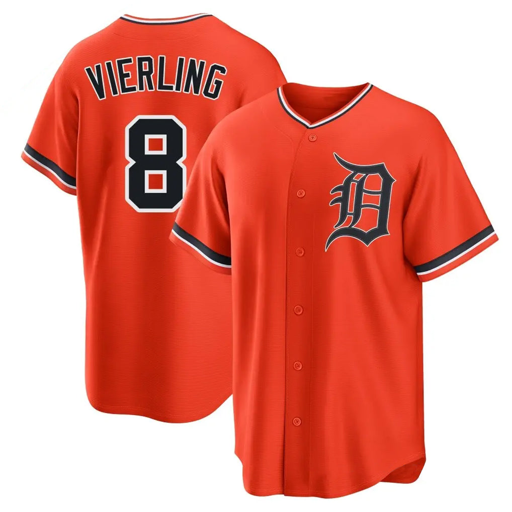 MATTH D.Tigers #8 Matt Vierling Player Orange Home Game Stitched Jerseys