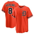 MATTH D.Tigers #8 Matt Vierling Player Orange Home Game Stitched Jerseys