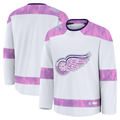 MATTH D.Red wings White 2024 Hockey Fights Cancer Practice Jerseys