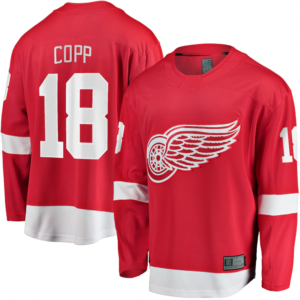 MATTH D.Red wings #18 Andrew Copp Red Home Breakaway Player Jerseys