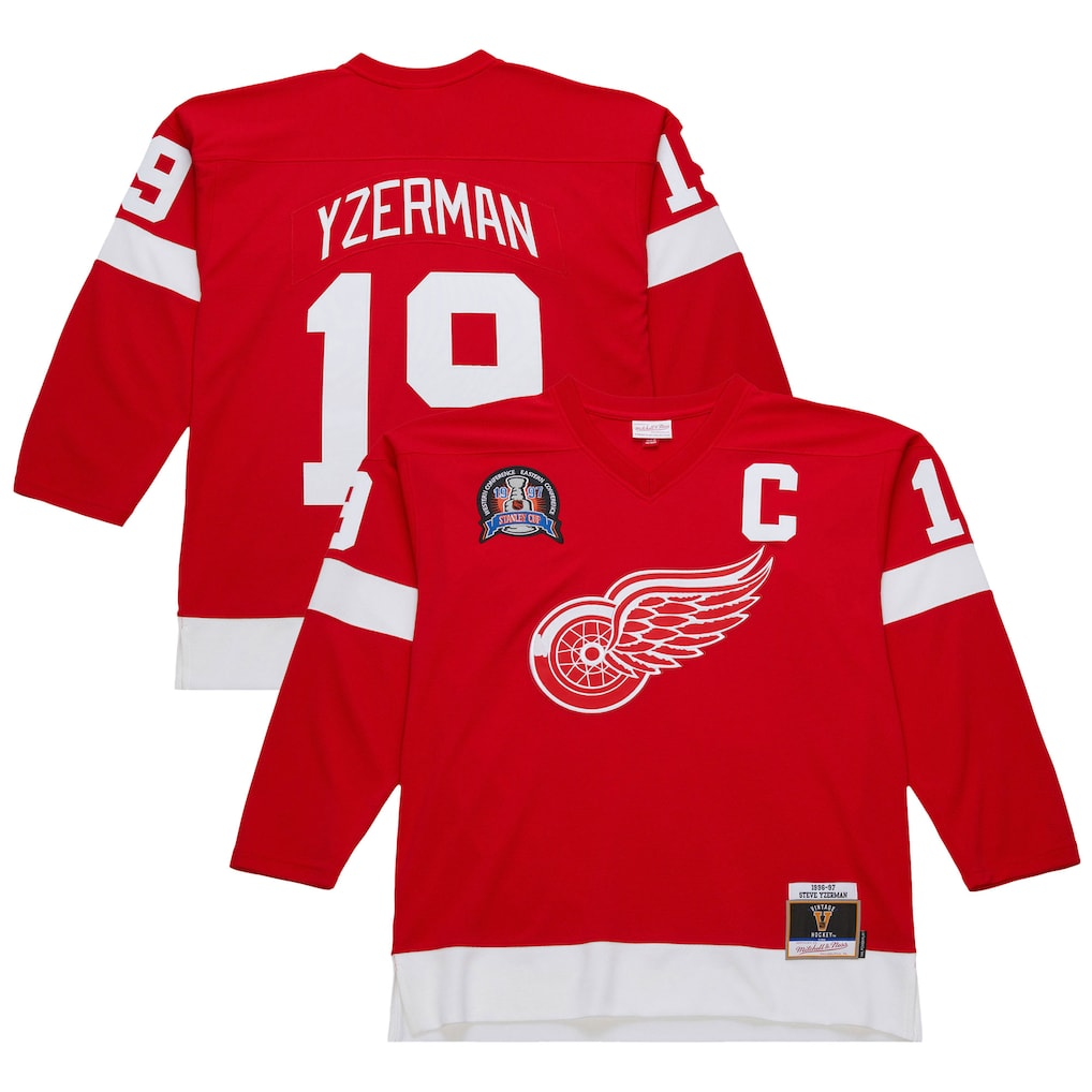 MATTH D.Red wings #19 Steve Yzerman Scarlet 1996-97 Power Play Jerseys