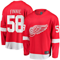 MATTH D.Red wings #58 Emmitt Finnie Red Home Breakaway Jerseys