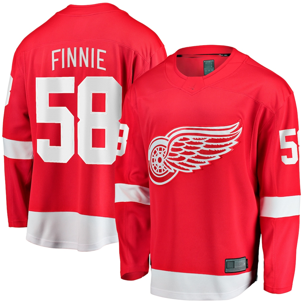 MATTH D.Red wings #58 Emmitt Finnie Red Home Breakaway Jerseys