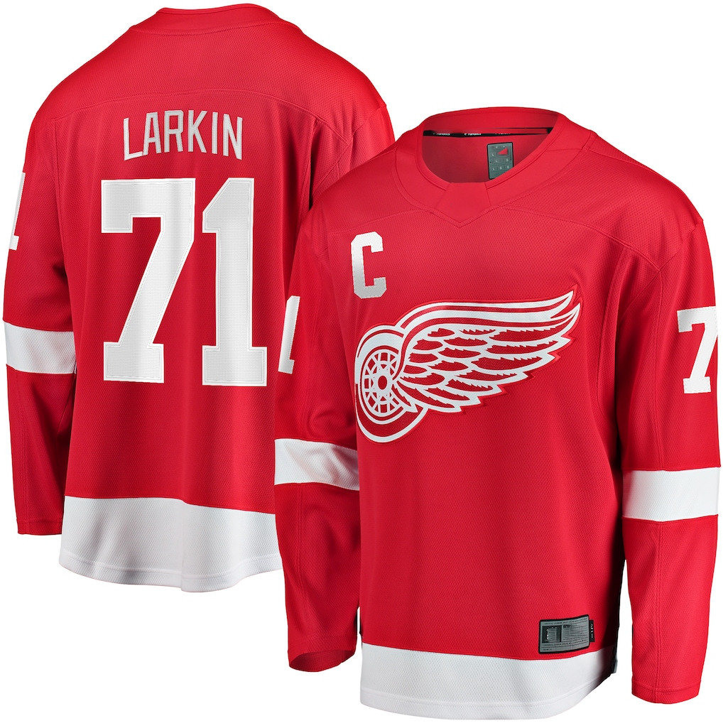 MATTH D.Red wings #71 Dylan Larkin Red 2023-24 Captain Breakaway Player Jerseys