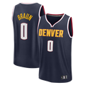 MATTH D.Nuggets #0 Christian Braun Navy Fast Break Replica Jerseys - Icon Edition