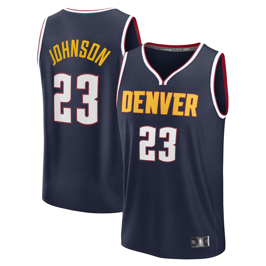 MATTH D.Nuggets #23 Cameron Johnson Navy Fast Break Replica Jerseys - Icon Edition