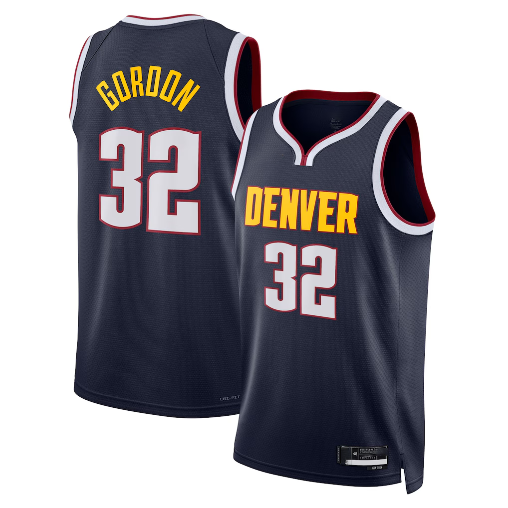 MATTH D.Nuggets #32 Aaron Gordon Navy Swingman Replica Jerseys - Icon Edition