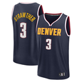 MATTH D.Nuggets #3 Julian Strawther Navy Fast Break Replica Player Jerseys - Icon Edition