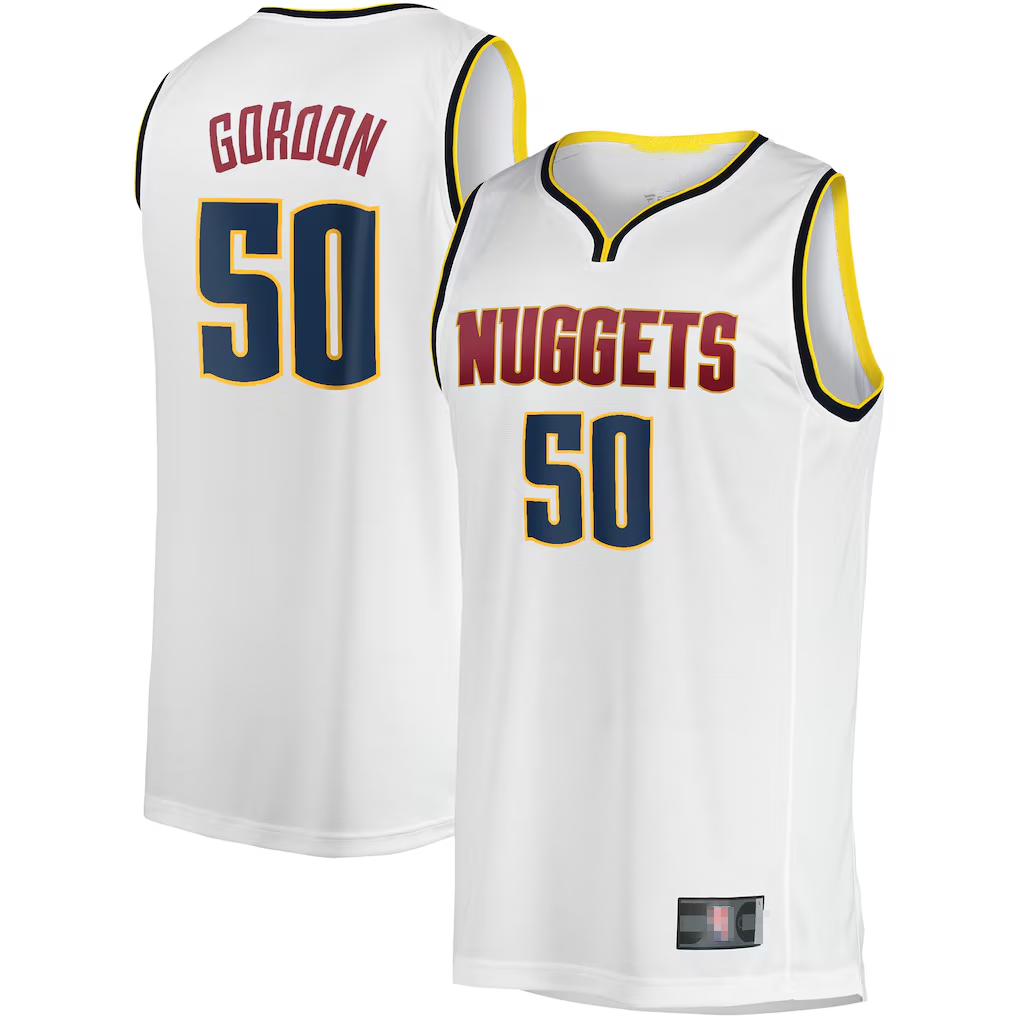 MATTH D.Nuggets #50 Aaron Gordon White Fast Break Player Jerseys - Association Edition