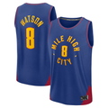 MATTH D.Nuggets #8 Peyton Watson Blue Fast Break Replica Player Jerseys - Statement Edition
