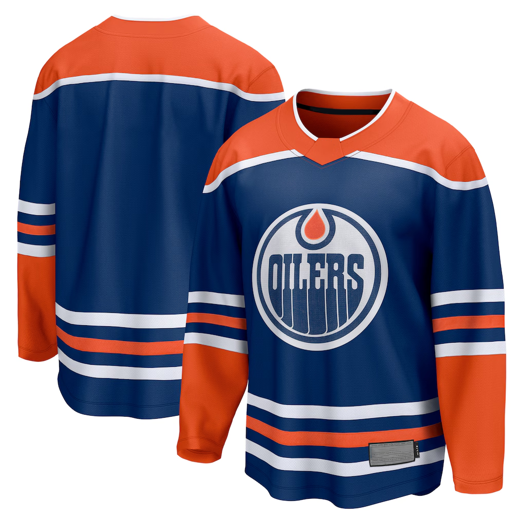 MATTH E.Oilers Royal Home Breakaway Blank Jerseys