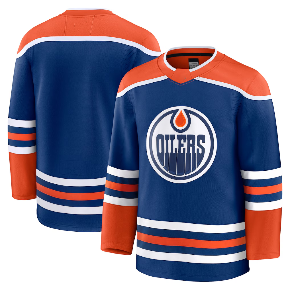 MATTH E.Oilers Royal Home Premium Jerseys