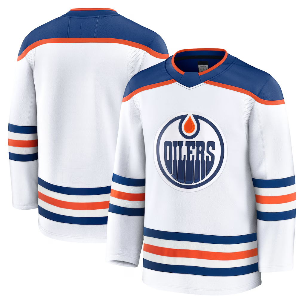 MATTH E.Oilers White Away Premium Jerseys