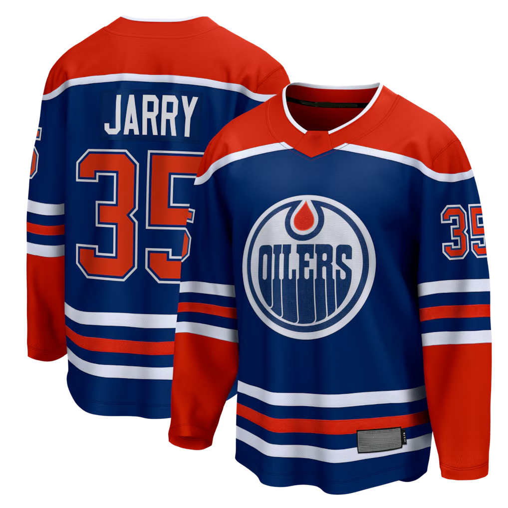 MATTH E.Oilers #35 Tristan Jarry Royal Home Premier Breakaway Player Jerseys