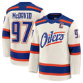 MATTH E.Oilers #97 Connor McDavid Light Beige Alternate Premium Jerseys