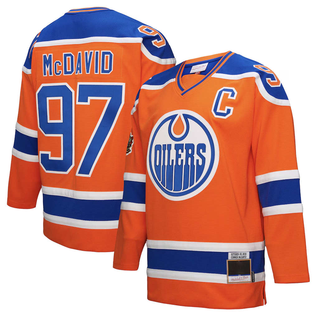 MATTH E.Oilers #97 Connor McDavid Mitchell & Ness Orange Power Play Jerseys