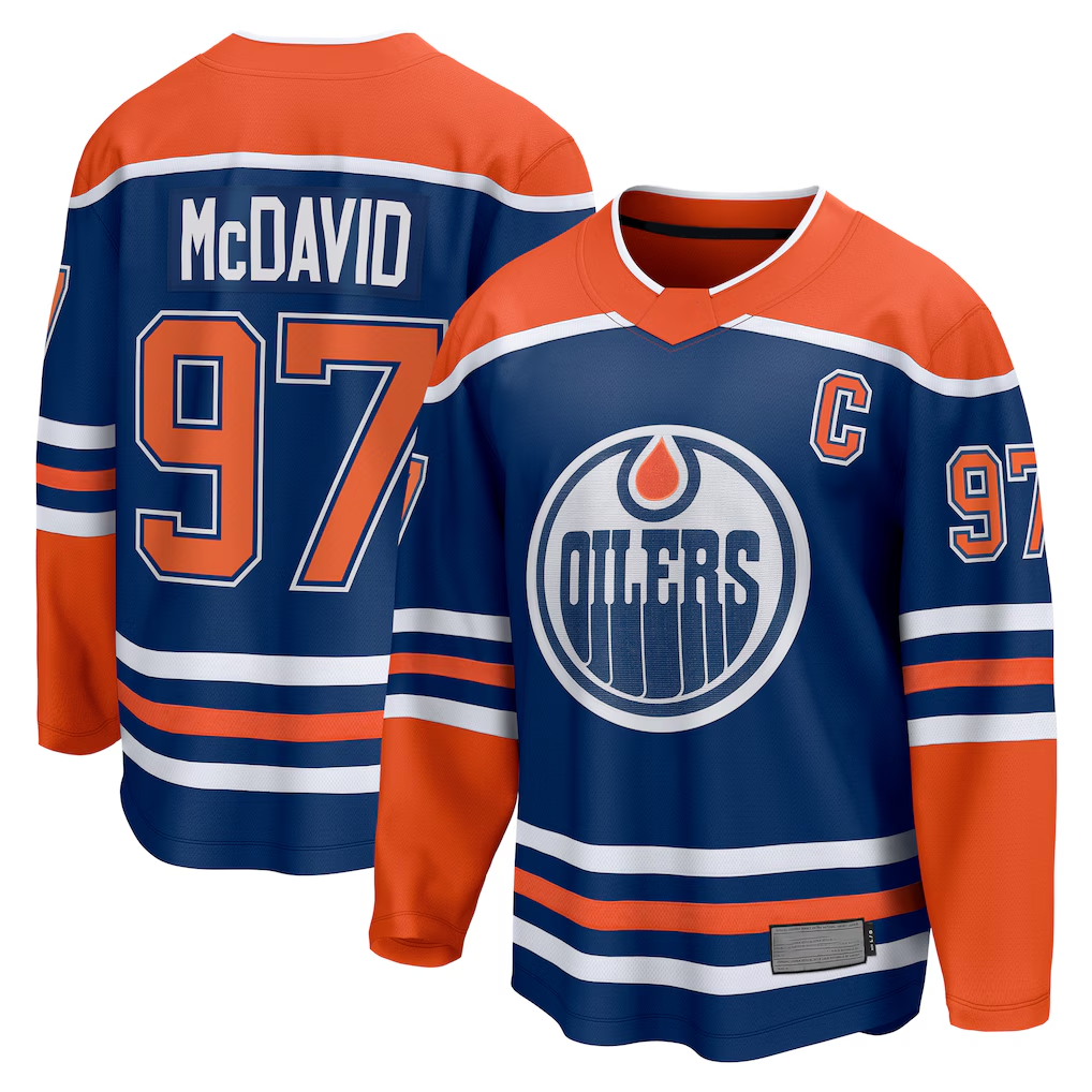 MATTH E.Oilers #97 Connor McDavid Royal Home Breakaway Jerseys