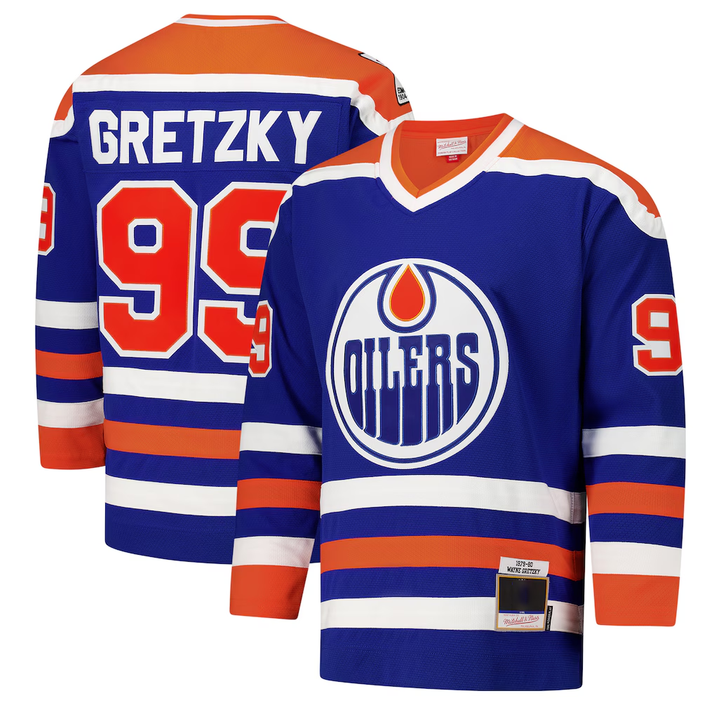 MATTH E.Oilers #99 Wayne Gretzky Royal 1979-80 Power Play Jerseys