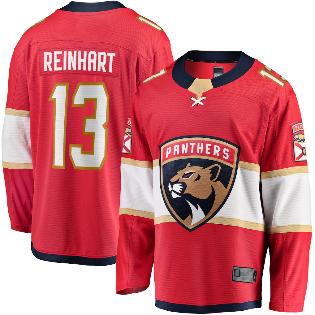 MATTH F.Panthers #13 Sam Reinhart Red Breakaway Player Jerseys