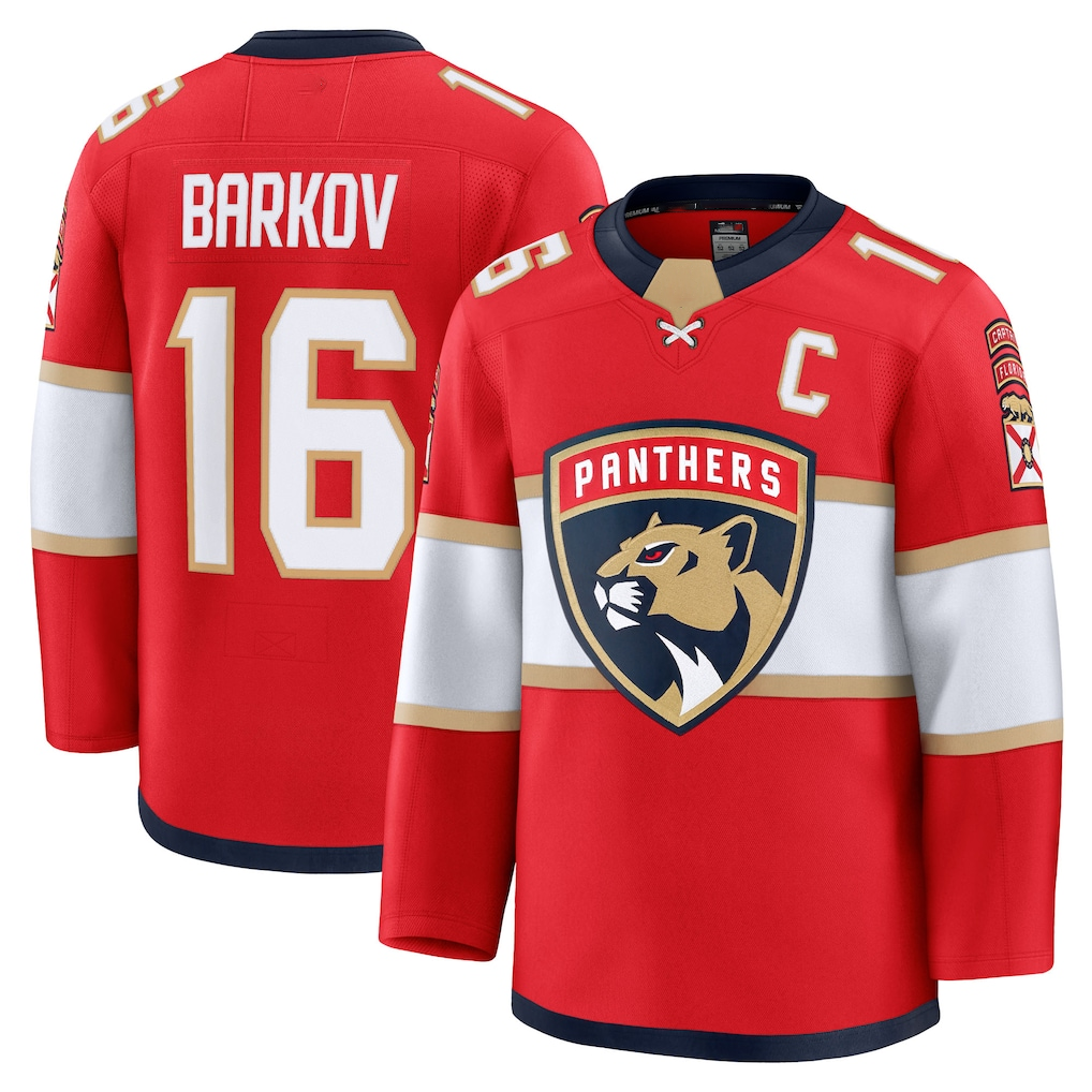 MATTH F.Panthers #16 Aleksander Barkov Red Home Premium Jerseys
