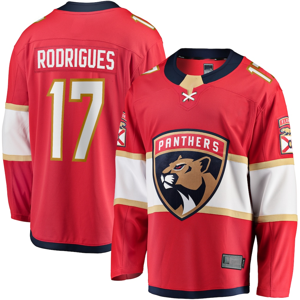 MATTH F.Panthers #17 Evan Rodrigues Red Home Breakaway Jerseys