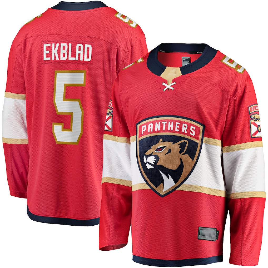 MATTH F.Panthers #5 Aaron Ekblad Red Home Team Breakaway Player Jerseys