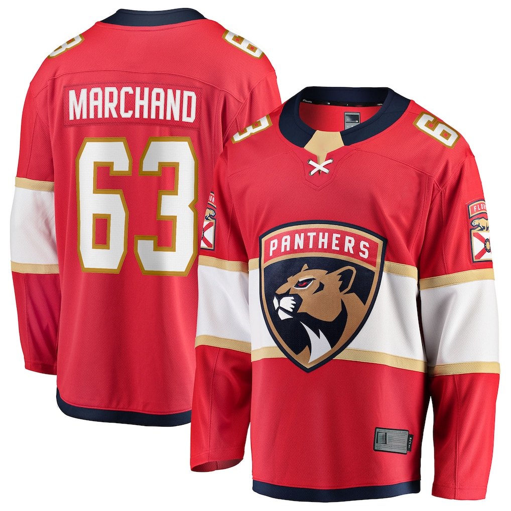 MATTH F.Panthers #63 Brad Marchand Red Home Breakaway Jerseys
