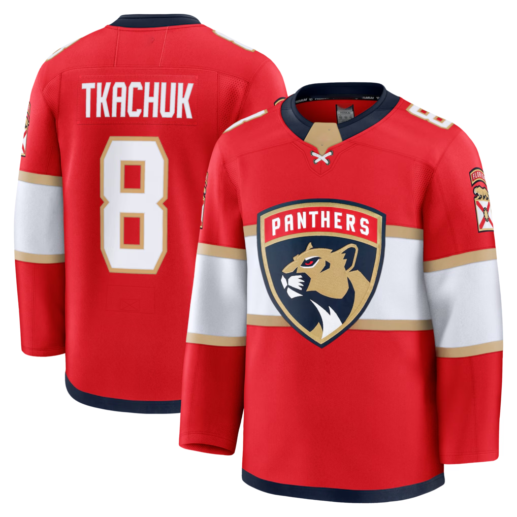 MATTH F.Panthers #8 Brady Tkachuk Red Home Premium Jerseys