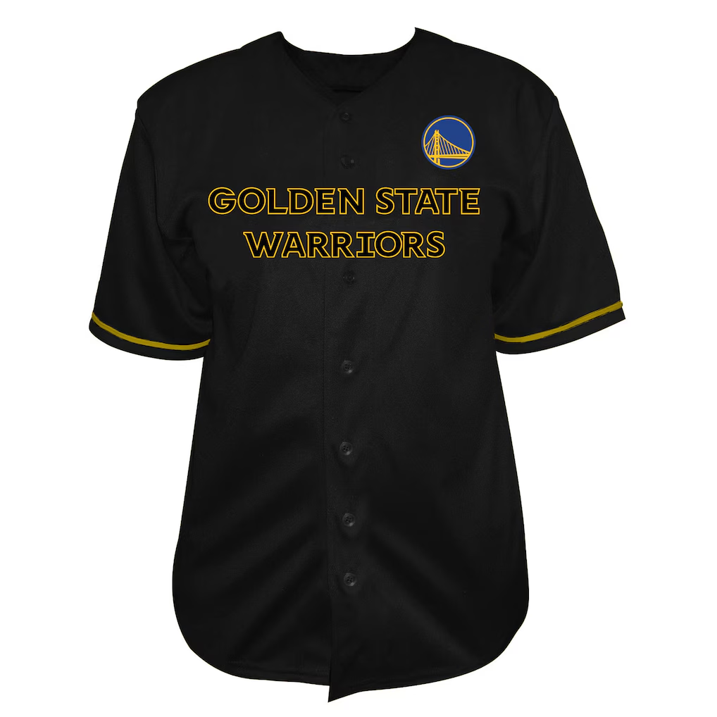 MATTH G.State Warriors Black Big & Tall Pop Full-Button Jerseys