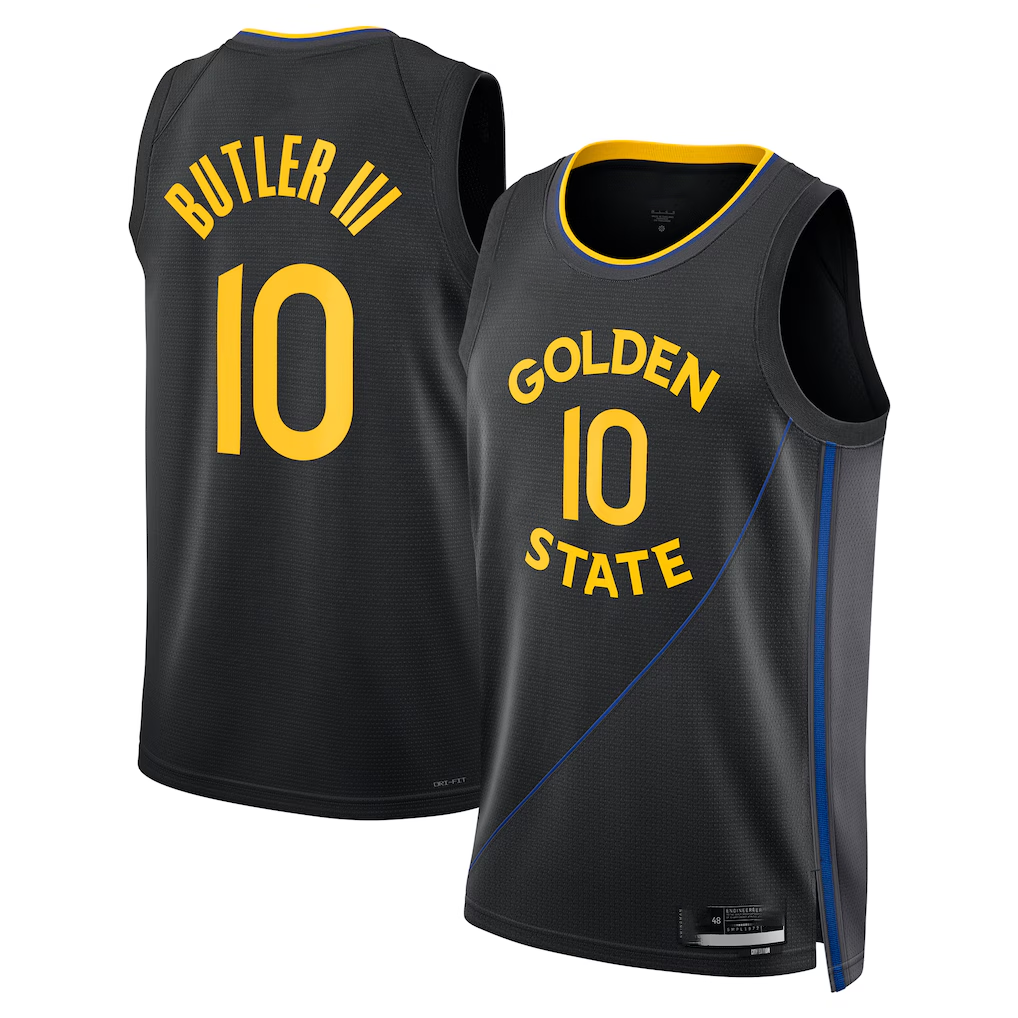 MATTH G.State Warriors #10 Jimmy Butler III Jordan Brand Black Swingman Jerseys - Statement Edition