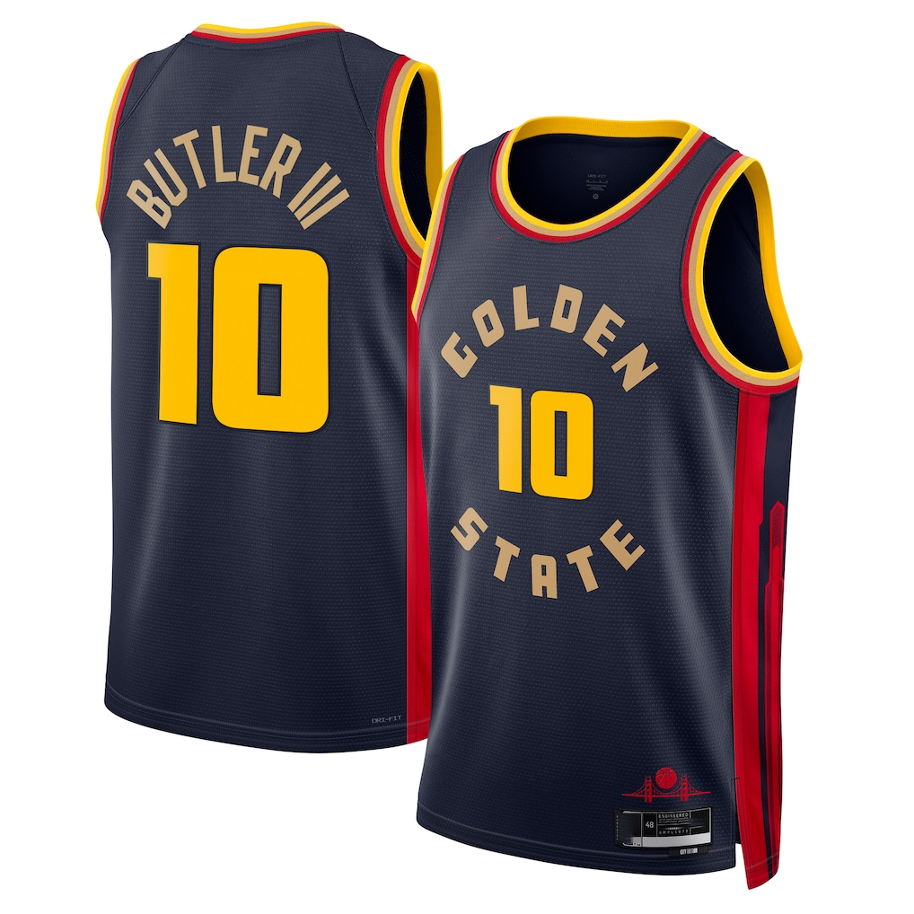 MATTH G.State Warriors #10 Jimmy Butler III Navy Swingman Jerseys - City Edition