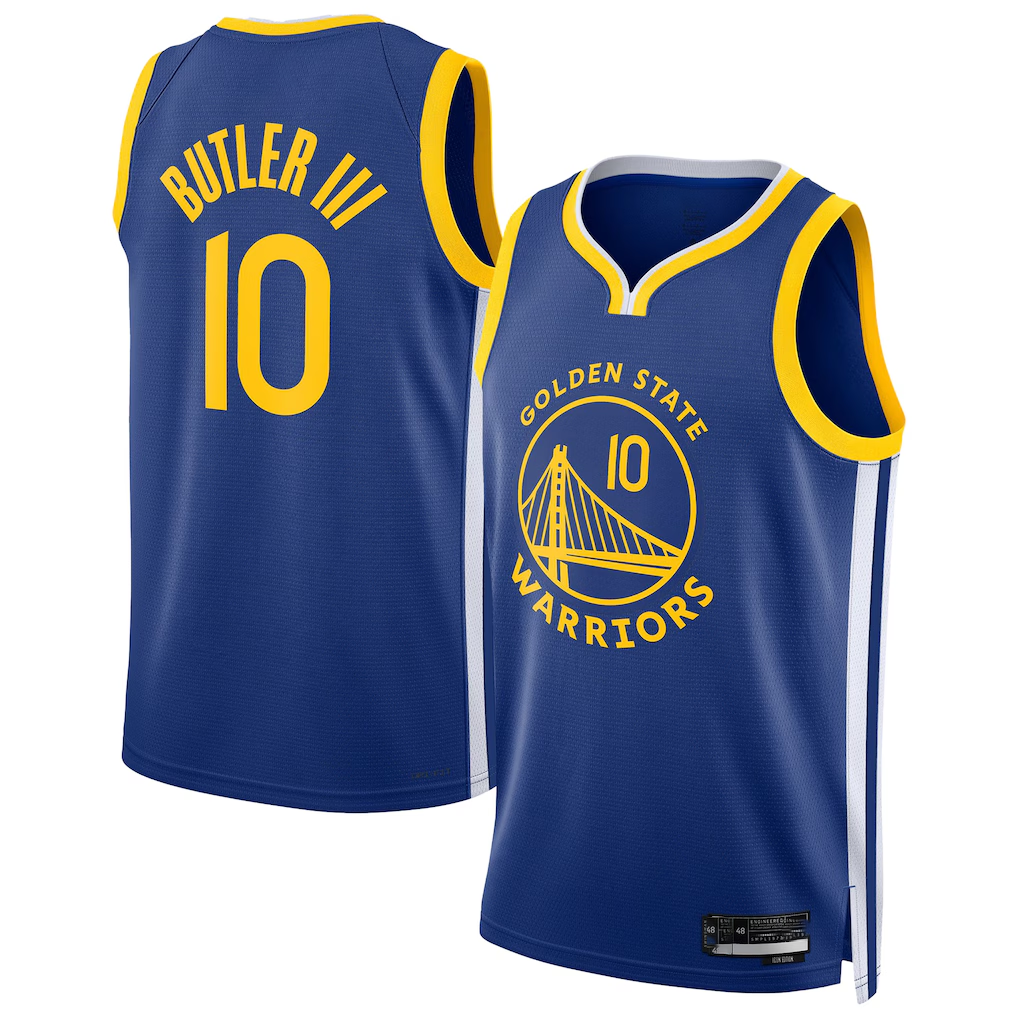MATTH G.State Warriors #10 Jimmy Butler III Royal Swingman Player Jerseys - Icon Edition