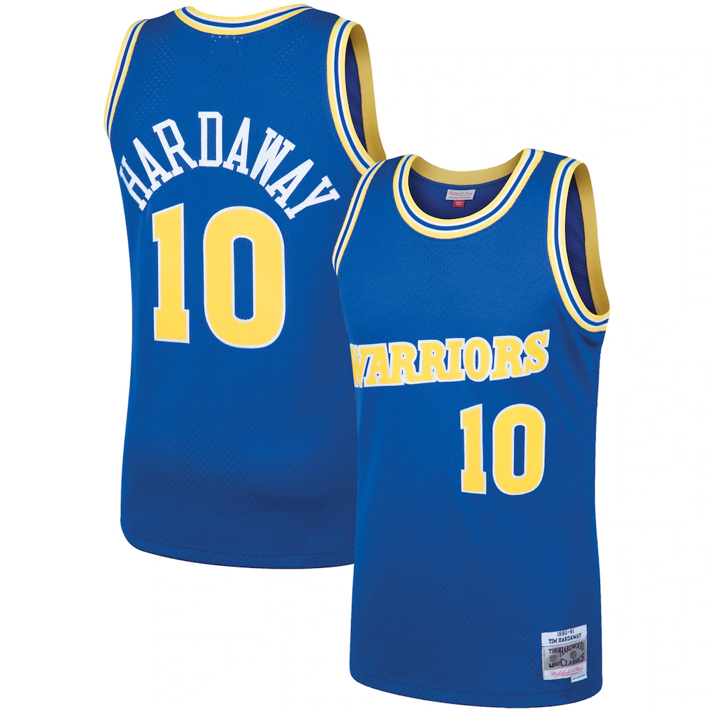 MATTH G.State Warriors #10 Tim Hardaway Mitchell & Ness Royal 199091 Hardwood Classics Swingman Jerseys