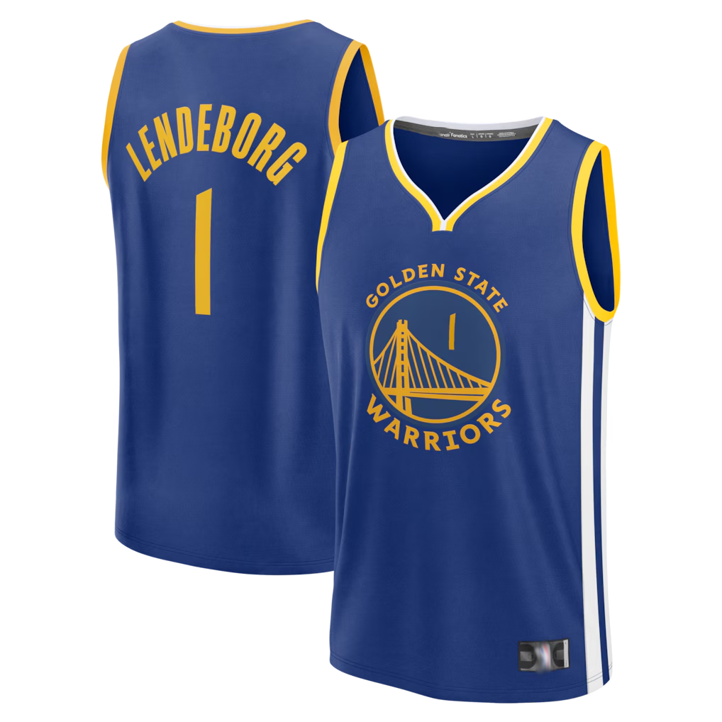 MATTH G.State Warriors #1 Yaxel Lendeborg Royal 2026  Draft First Round Pick Fast Break Jerseys - Icon Edition