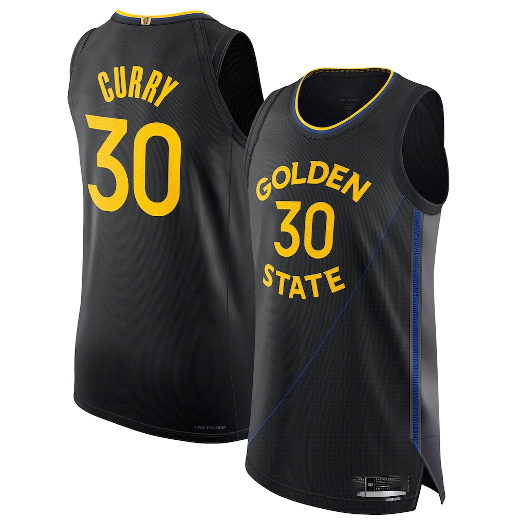 MATTH G.State Warriors #30 Stephen Curry Black 202425 Authentic Jerseys - Statement Edition