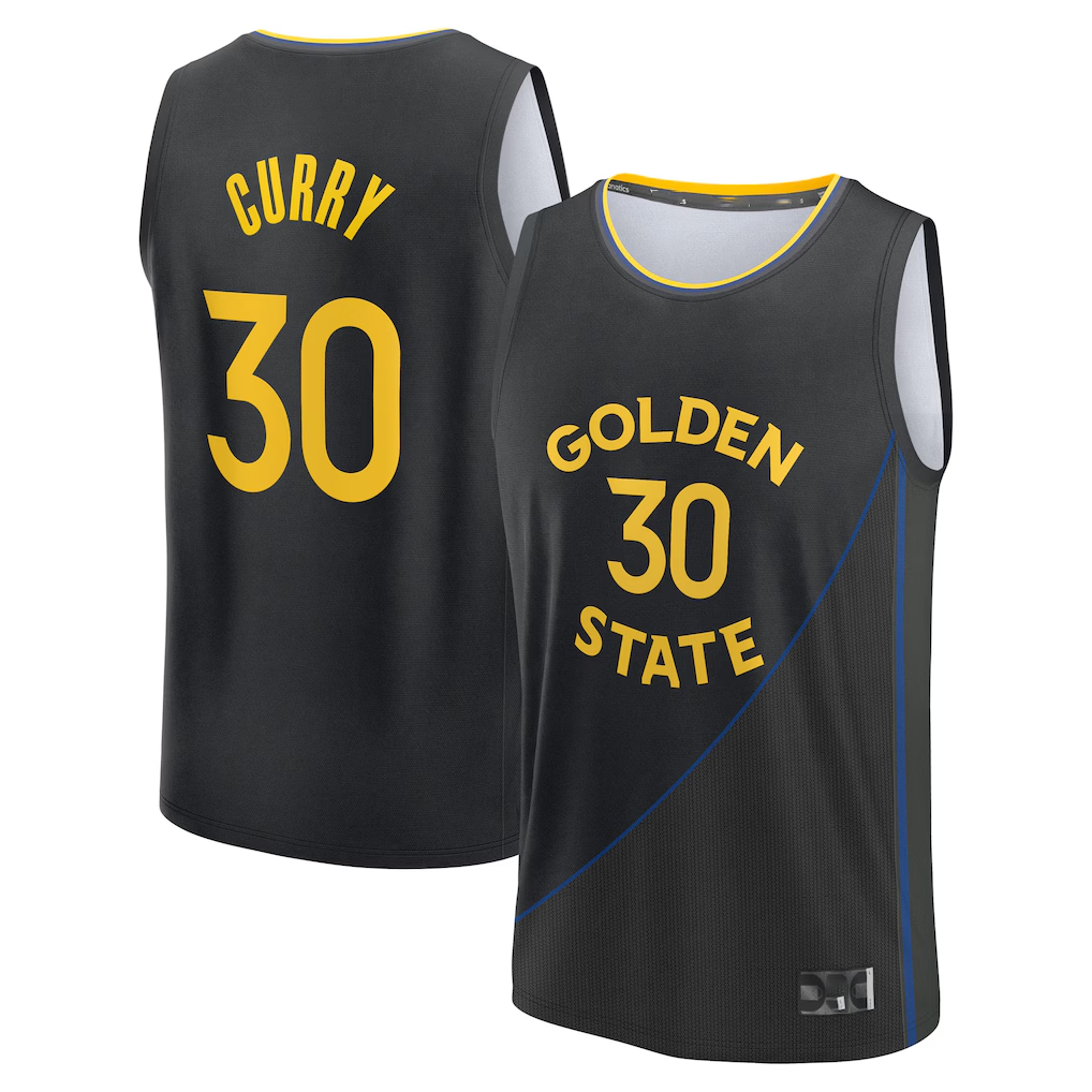 MATTH G.State Warriors #30 Stephen Curry Black Fast Break Replica Player Jerseys - Statement Edition