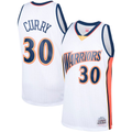 MATTH G.State Warriors #30 Stephen Curry Mitchell & Ness White Hardwood Classics Swingman Jerseys