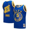 MATTH G.State Warriors #5 Baron Davis Mitchell & Ness Royal Hardwood Classics 200405 Swingman Jerseys