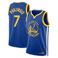 MATTH G.State Warriors #7 Kristaps Porzi??is Royal Swingman Jerseys - Icon Edition